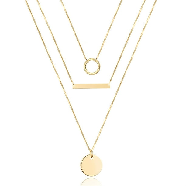 1pcs Simple Fashion Women's Gold Plated Choker Pendant Chain Necklace Jewelry
